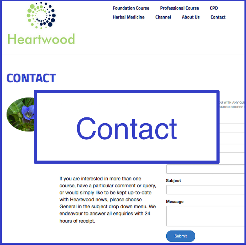 Heartwood Contact page preview